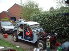 Clare in her car